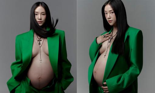 Hot girl Salim tung loạt ảnh táo bạo ở tháng cuối thai kỳ