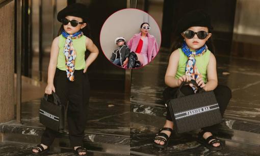 Con gái gần 4 tuổi của Trà Ngọc Hằng diện đồ sành điệu xuống phố, nhìn nhóc tỳ 'siêu yêu'