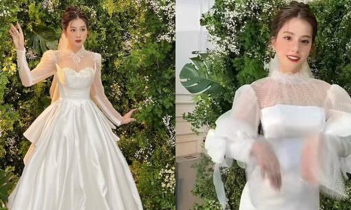 Thiên An diện váy cô dâu đẹp ngỡ ngàng, khoe visual đỉnh khiến dân tình tròn mắt