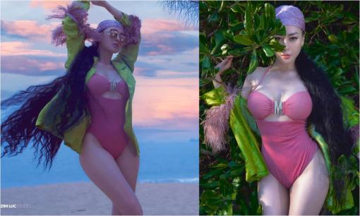 Phương Oanh phô diễn thân hình đồng hồ cát với bikini một mảnh, body tuổi 33 thực sự gây mê