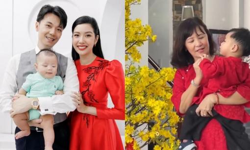 Á hậu Thuý Vân hạnh phúc khoe cảnh quý tử đầu lòng được cả ông bà nội ngoại yêu thương và cưng chiều hết mực