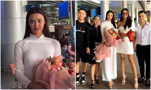 Miss Universe Thailand 2020 - Amanda Obdam khoe sắc vóc trời cho khi diện áo dài trắng, được Kim Duyên cùng fans tiếp đón nồng hậu