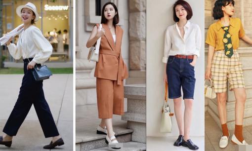 Hè năm nay, có một cách mặc khá phổ biến là 'quần ống suông + giày bệt' vừa thoải mái, vừa thời trang lại tôn dáng
