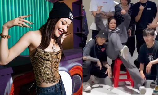 Lộ khoảnh khắc Chi Pu ngã chổng vó khi tập luyện cùng học trò, nhan sắc miễn chê nhưng độ lầy cũng chẳng kém