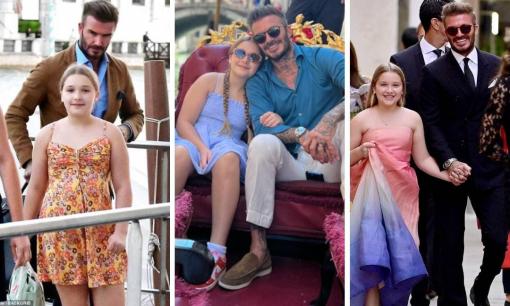 Harper khuấy động nước Ý bằng loạt đầm hở vai, nhìn ra dáng thiếu nữ ai nghĩ cô bé 10 tuổi