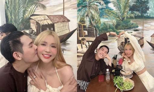 Suốt ngày than ế nhưng nay Khả Như và cháu ruột NS Hoài Linh lại dính không rời và hôn má cực thắm thiết