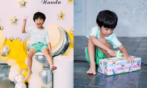 Nguyệt Ánh mừng sinh nhật quý tử tròn 4 tuổi, nhóc tỳ hiếu động thích thú với các món quà
