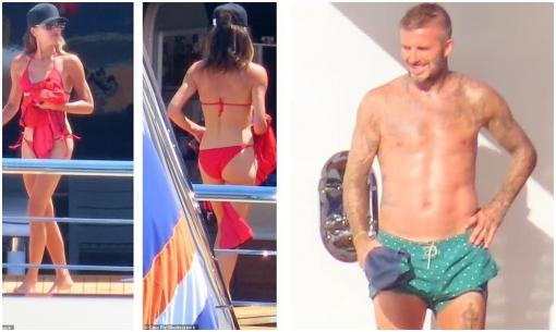 Victoria Beckham hiếm hoi xuất hiện trong trang phục bikini, 'đọ dáng' với bạn gái của con trai út