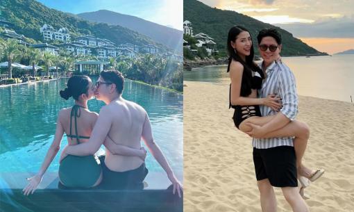 Mai Hồ diện bikini gợi cảm, ngọt ngào hôn ông xã khi đi du lịch