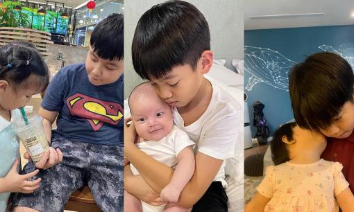 Những nhóc tỳ nhà sao Việt giỏi chăm em nhất nhí Vbiz: Subeo chuẩn 'anh trai quốc dân', Con lớn nhà Á hậu Diễm Châu phụ mẹ chăm cặp song sinh
