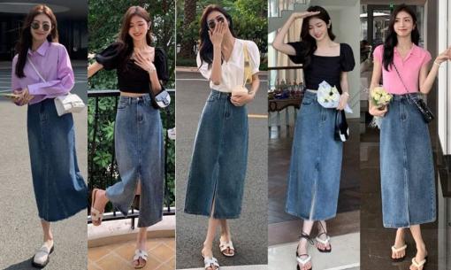Làm thế nào để mặc váy denim đẹp hơn? Bắt đầu với việc chọn kết hợp những chiếc áo, giúp bạn giảm tuổi tác và tôn đôi chân dài miên man