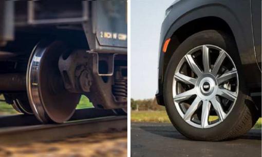 Tại sao bánh xe lửa bằng kim loại mà bánh xe ô tô lại là cao su?