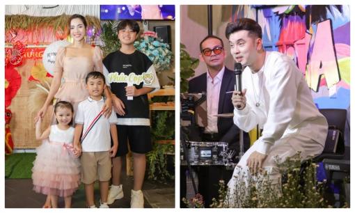 Kim Cương dắt ba con đến mừng tuổi mới Ưng Hoàng Phúc