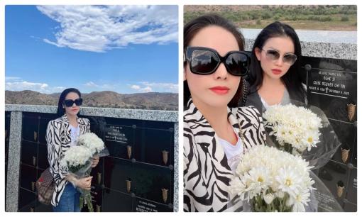 Nhật Kim Anh đã vượt quãng đường xa xôi để đến thăm mộ Chí Tài ở Mỹ
