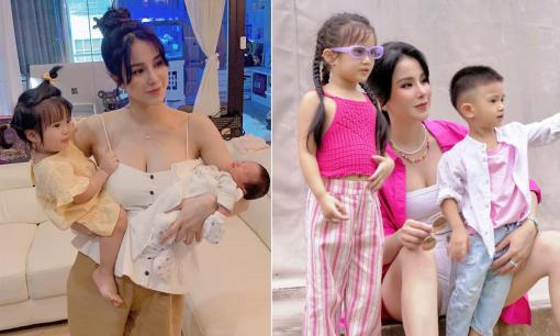 Hậu ly hôn chồng thiếu gia, Diệp Lâm Anh đăng lại ảnh cũ 'một nách hai con' tự nhủ câu nghe ai cũng thấm thía 