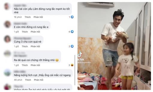 Ôm con trai mới tròn tháng nhảy tưng bừng, Lê Dương Bảo Lâm bị cư dân mạng nhắc nhở