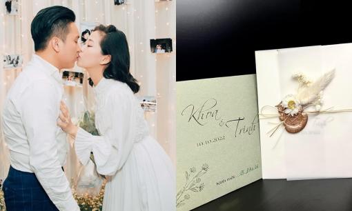 Thiệp cưới của Liêu Hà Trinh và bạn trai: Tinh tế trong từng chi tiết, trùng ngày với Anh Tú - Diệu Nhi