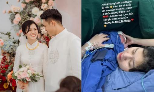 Vợ cầu thủ Thành Chung sinh con đầu lòng