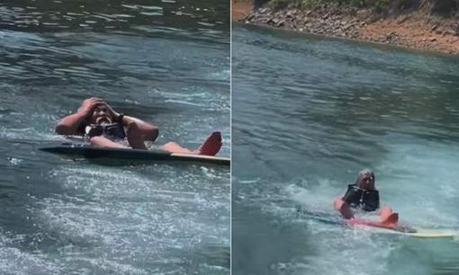 'Ông trùm phim kiếm hiệp' Trương Kỷ Trung 71 tuổi gặp sự cố khi đang lướt sóng