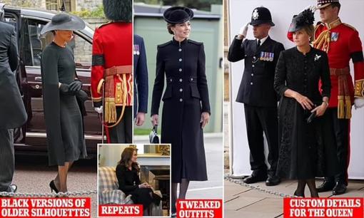 Vương phi Kate, Meghan và công chúa Beatrice chọn mặc lại đồ cũ trong đám tang Nữ hoàng vì điều cực tinh tế này