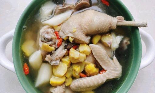 Gà mái già hầm canh, nước dùng trong và không dầu mỡ, thịt gà ngon và không bị ngấy, đúng vị nguyên bản