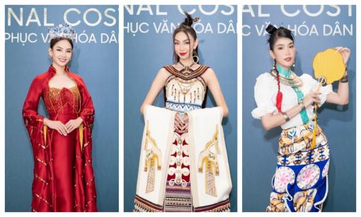 Ba nàng hậu đình đám 'đụng độ' trên thảm đỏ National Costume Miss Grand Vietnam 2022