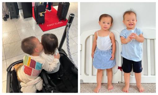 Leon nhà Hà Hồ - Kim Lý liên tục hôn chị gái tại sân bay, nhìn cũng đủ tan chảy