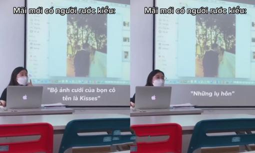 Hạnh phúc vì lấy được chồng, cô giáo trình chiếu loạt ảnh cưới cho học trò xem