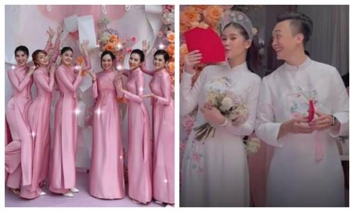 Hoa hậu Lê Âu Ngân Anh lộng lẫy trong lễ vu quy bí mật, nhà trai đón dâu bằng siêu xe bạc tỉ