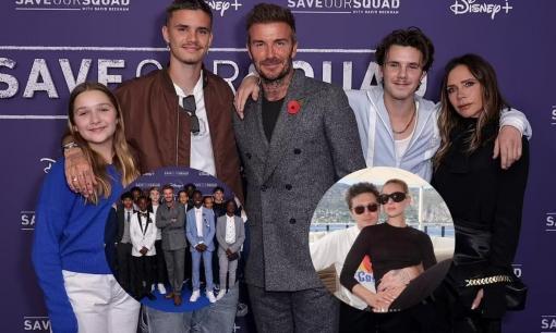 Victoria đưa ba con tới ủng hộ phim ông xã David Beckham đóng