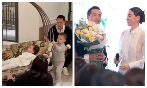 Lisa - Leon đại náo sinh nhật ba Kim, nhóc ú còn 'đốn tim' fans vì màn đưa võng cho chị gái