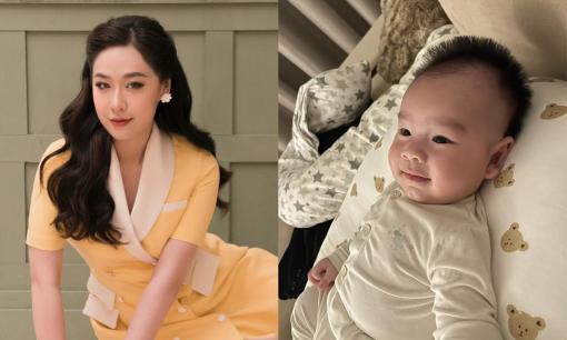 Nữ MC được chồng đại gia cầu hôn trên máy bay khoe cận mặt con trai, dự đoán tương lai nhóc tỳ cao 1m9