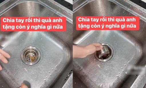Hậu chia tay, cô gái vứt nhẫn và vòng vàng bạn trai tặng vào đường ống bồn rửa rồi... xả nước