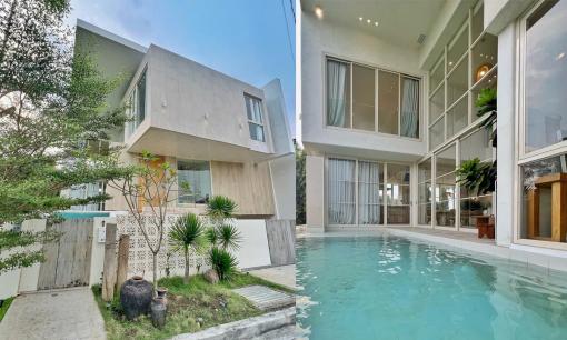 Thiết kế nhà hình hộp, có bể bơi trên cao cực ấn tượng