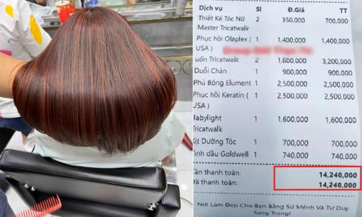 Cô gái đi làm tóc hóa đơn hết hơn 14 triệu, dân mạng choáng vì: 'Bằng 3 lần thưởng Tết của tôi'
