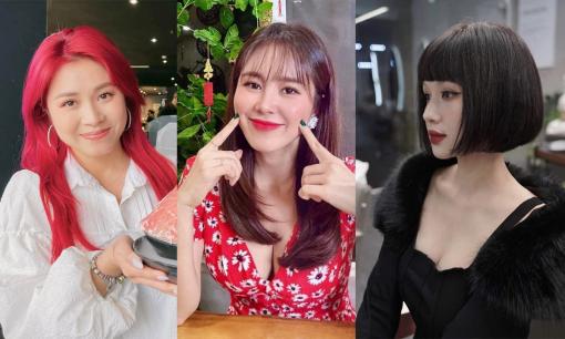 Sao Việt làm tóc đón Tết: MC Hoàng Linh chơi lớn nhuộm màu nổi; Phương Nga cá tính 