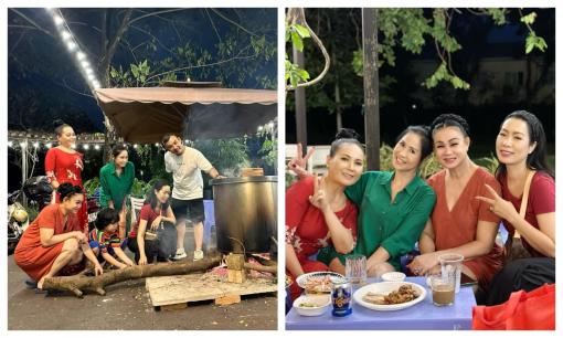 Trịnh Kim Chi cùng hội bạn tụ họp nấu bánh chưng, nhan sắc tình cũ Lê Công Tuấn Anh gây chú ý