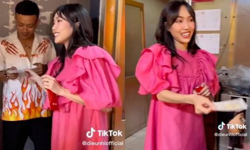 Khoe hình ảnh lì xì cho đồng nghiệp, Diệu Nhi bất ngờ vướng nghi vấn mang bầu