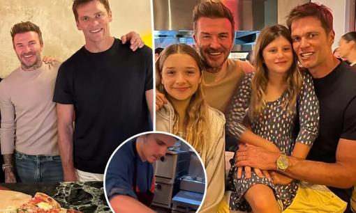 Tom Brady và David Beckham tận hưởng đêm tiệc vui vẻ cùng các con giữa tin đồn tình cảm của vợ cũ Gisele với Joaquim Valente
