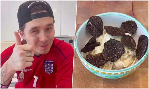 Brooklyn Beckham tiếp tục bị chỉ trích vì sử dụng nguyên liệu xa hoa để làm tagliatelle trong video nấu ăn mới
