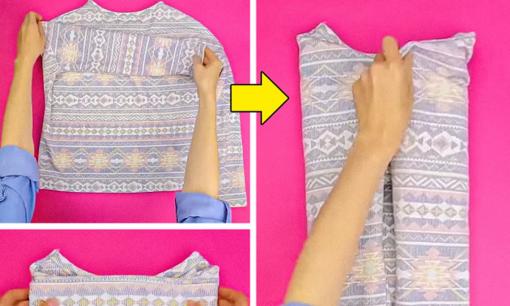 Mẹo gấp quần áo để không bị nhăn và chiếm ít không gian nhất có thể 