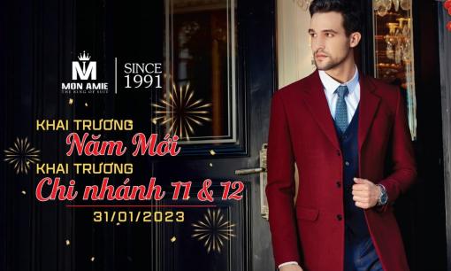 Thương hiệu Veston Mon Amie khai trương mở rộng thêm 2 chi nhánh thứ 11 và 12 nhân dịp năm mới 2023