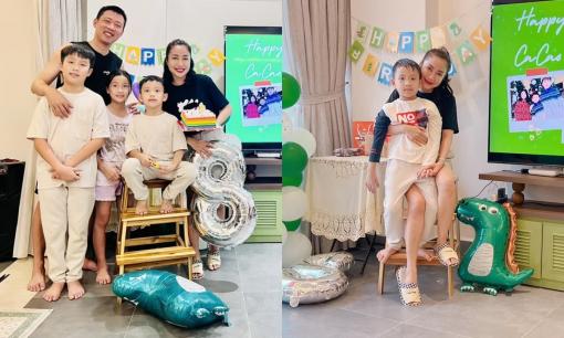 Ốc Thanh Vân mừng sinh nhật giản dị cho con trai út, mặt mộc nữ MC gây chú ý