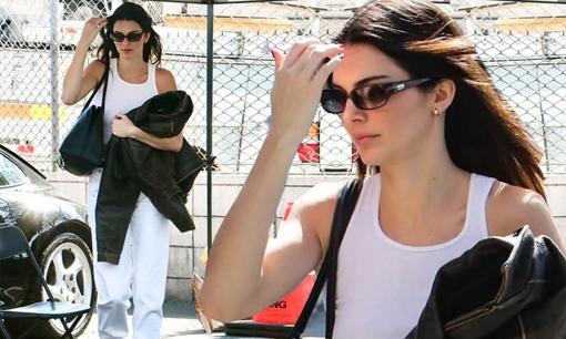 Kendall Jenner khoe dáng khi ăn trưa cùng vợ chồng Justin Bieber giữa tin đồn tình ái với Bad Bunny
