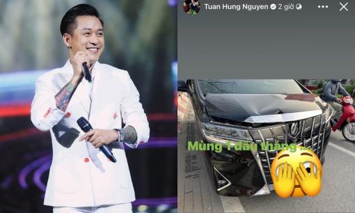 Tuấn Hưng gặp tai nạn khiến xế hộp hư hại, đáp trả gắt khi bị nói ăn bám vợ 
