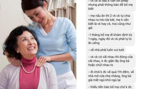 Quy tắc 'dài như sớ' mẹ chồng yêu cầu với nàng dâu mới gây 'bão' mạng xã hội