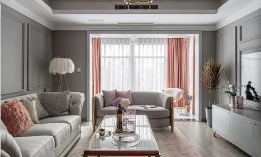 Căn hộ ba phòng ngủ kiểu Mỹ 128m2, sự kết hợp hoàn hảo giữa xám và hồng, ngôi nhà lãng mạn và ấm áp