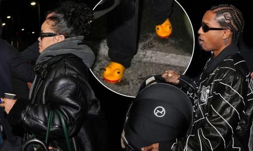 Rihanna xuất hiện cùng con trai 9 tháng tuổi, bạn trai A$AP Rocky gây cười với đôi giày độc lạ hơn 10 triệu