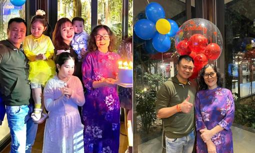 Mẹ vợ Tự Long hiếm hoi lộ diện, đón sinh nhật ấm áp bên con cháu