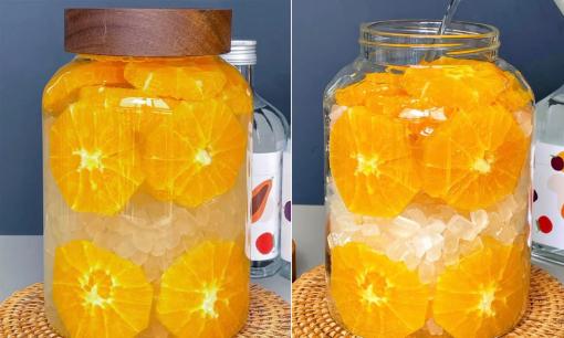 Cam đang rẻ và được bán nhiều, dùng ngâm rượu ngọt ngon cho ông xã nhâm nhi